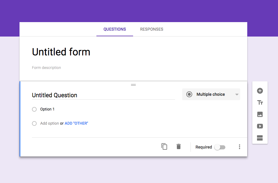 Create a new Google Form