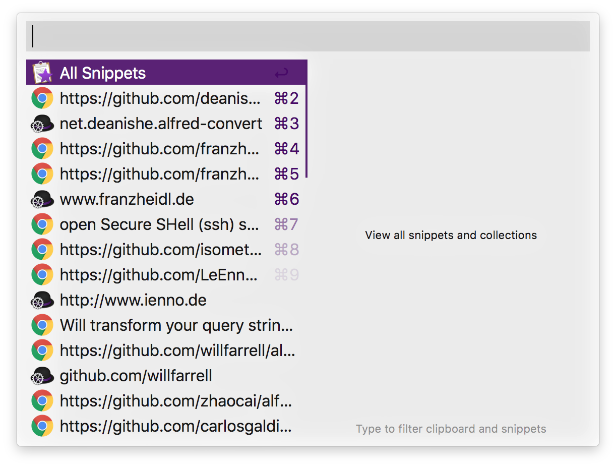 Alfred Clipboard History & Snippets